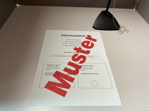 Stimmzettel für die Stichwahl