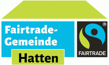 Fairtrade-Logo Hatten mit blau-grünem Fairtrade-Zeichen