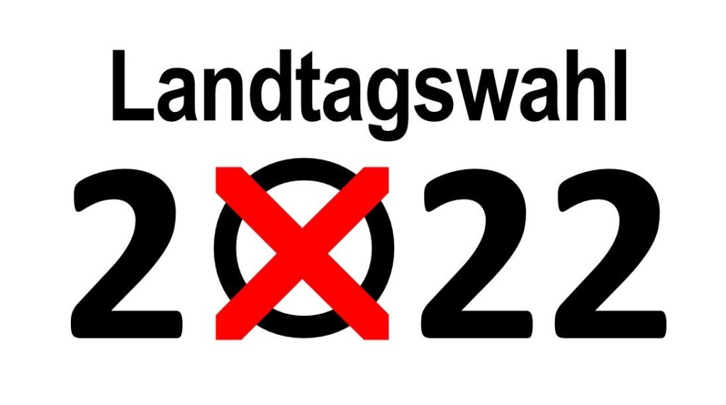 Plakat Landtagswahl 2022 mit Kreuz